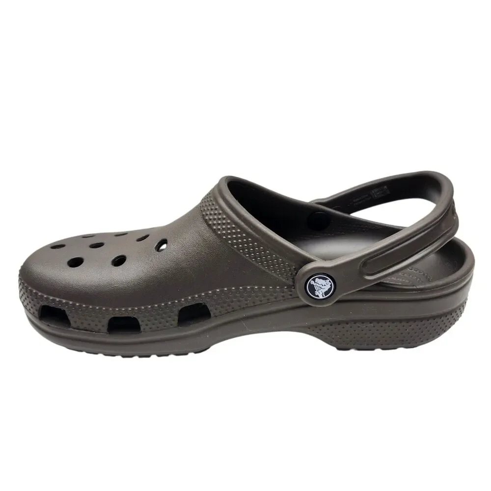 Crocs Unisex Classic Clogs Mens 8 Womens 10 Espresso Croslite Water Shoes Vents